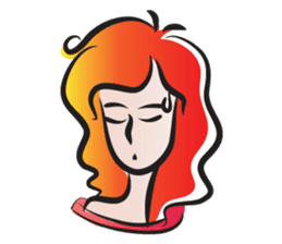 curls red hair girl sticker #14467544