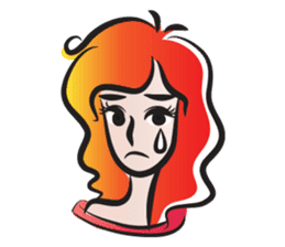 curls red hair girl sticker #14467546