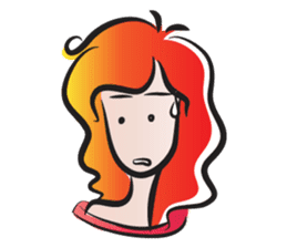 curls red hair girl sticker #14467551