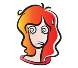 curls red hair girl sticker #14467552