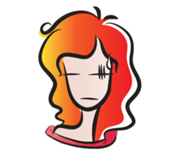curls red hair girl sticker #14467553