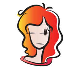 curls red hair girl sticker #14467553