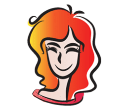 curls red hair girl sticker #14467554