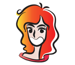 curls red hair girl sticker #14467555