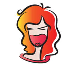 curls red hair girl sticker #14467557