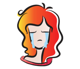 curls red hair girl sticker #14467558