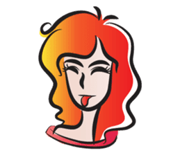 curls red hair girl sticker #14467559
