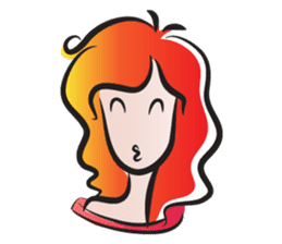 curls red hair girl sticker #14467560