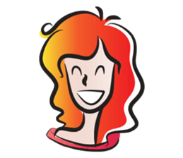 curls red hair girl sticker #14467561
