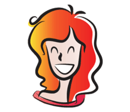 curls red hair girl sticker #14467561