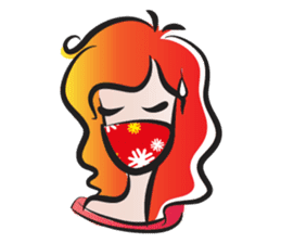 curls red hair girl sticker #14467562