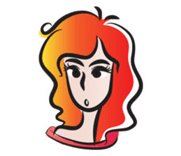 curls red hair girl sticker #14467564