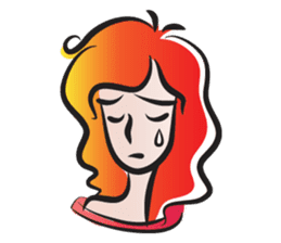 curls red hair girl sticker #14467565