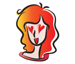 curls red hair girl sticker #14467566