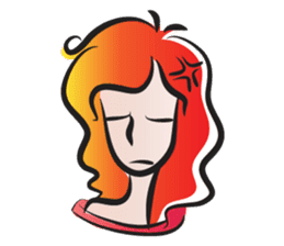 curls red hair girl sticker #14467567