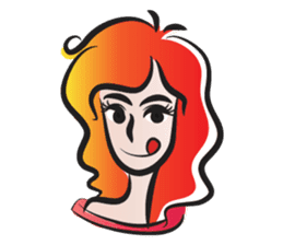 curls red hair girl sticker #14467569