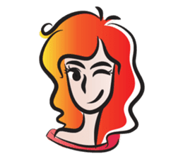 curls red hair girl sticker #14467570