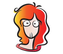 curls red hair girl sticker #14467571