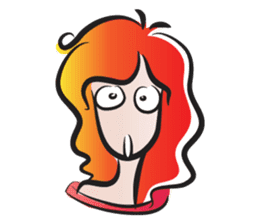 curls red hair girl sticker #14467571