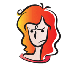 curls red hair girl sticker #14467572