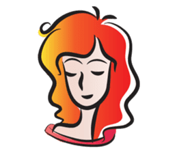 curls red hair girl sticker #14467577