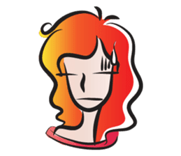 curls red hair girl sticker #14467578