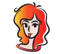 curls red hair girl sticker #14467579