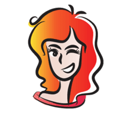 curls red hair girl sticker #14467580
