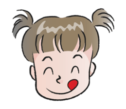 cute little girl with hair tied sticker #14468958