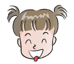 cute little girl with hair tied sticker #14468959