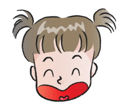 cute little girl with hair tied sticker #14468960