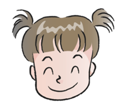 cute little girl with hair tied sticker #14468961