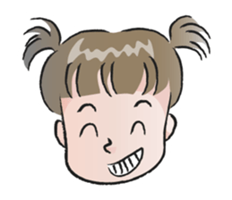 cute little girl with hair tied sticker #14468963