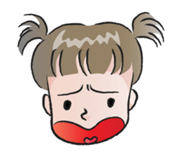 cute little girl with hair tied sticker #14468966