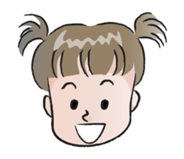 cute little girl with hair tied sticker #14468967