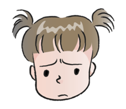 cute little girl with hair tied sticker #14468968
