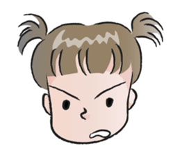 cute little girl with hair tied sticker #14468969