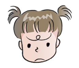 cute little girl with hair tied sticker #14468970