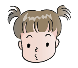 cute little girl with hair tied sticker #14468971