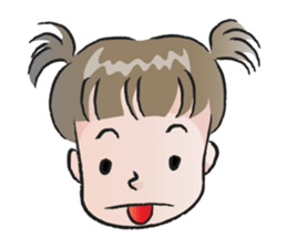 cute little girl with hair tied sticker #14468972
