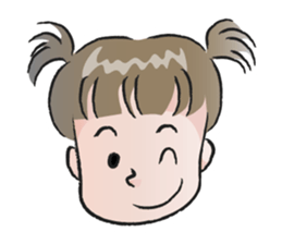 cute little girl with hair tied sticker #14468973