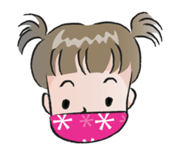 cute little girl with hair tied sticker #14468975