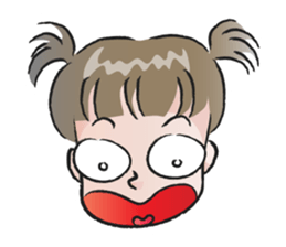 cute little girl with hair tied sticker #14468977