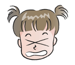 cute little girl with hair tied sticker #14468978