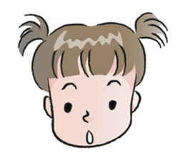cute little girl with hair tied sticker #14468980