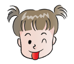 cute little girl with hair tied sticker #14468982