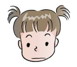 cute little girl with hair tied sticker #14468983