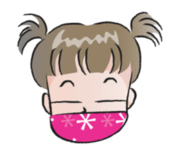 cute little girl with hair tied sticker #14468985
