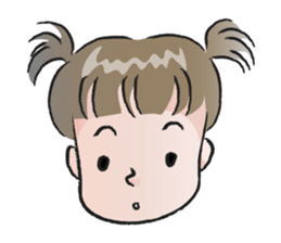 cute little girl with hair tied sticker #14468988