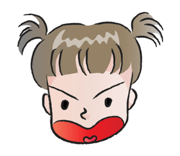 cute little girl with hair tied sticker #14468989